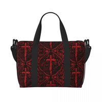 Gothic Vampire Halloween Haunted Mansion Beach Travel Bag Large Capacity Tote Bags for Yoga Women Shopping Duffle Shoulder Bag