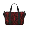 Gothic Vampire Halloween Haunted Mansion Beach Travel Bag Large Capacity Tote Bags for Yoga Women Shopping Duffle Shoulder Bag