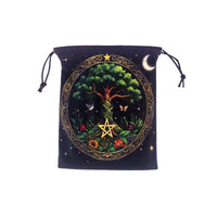 Velvet Witch Cat  Tarot Card Bag With Halloween Pumpkin Drawstring Pouch For Divination Jewelry Astrology Dice Accessories Bag