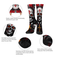 Cross Skull Fashion Men's Socks Harajuku Retro Style Crazy Street Hip Hop Happy Socks Novelty Funny Crew Socks Casual Party Gift