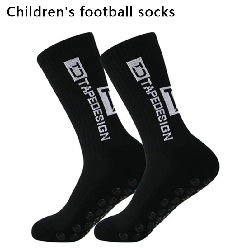 Kids Anti-Slip Football Socks - 1 Pair Breathable Athletic Grip Socks for Soccer Training & Sports ﻿