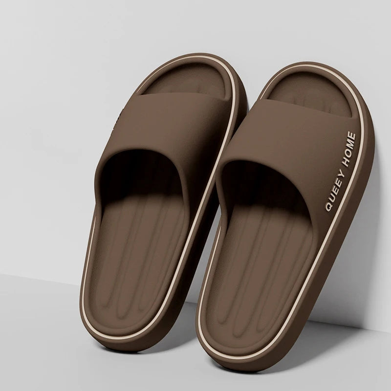 Men's poop - stepping - feeling slippers, suitable for summer, for home use, indoor, bathroom - anti - slip, with thick soles