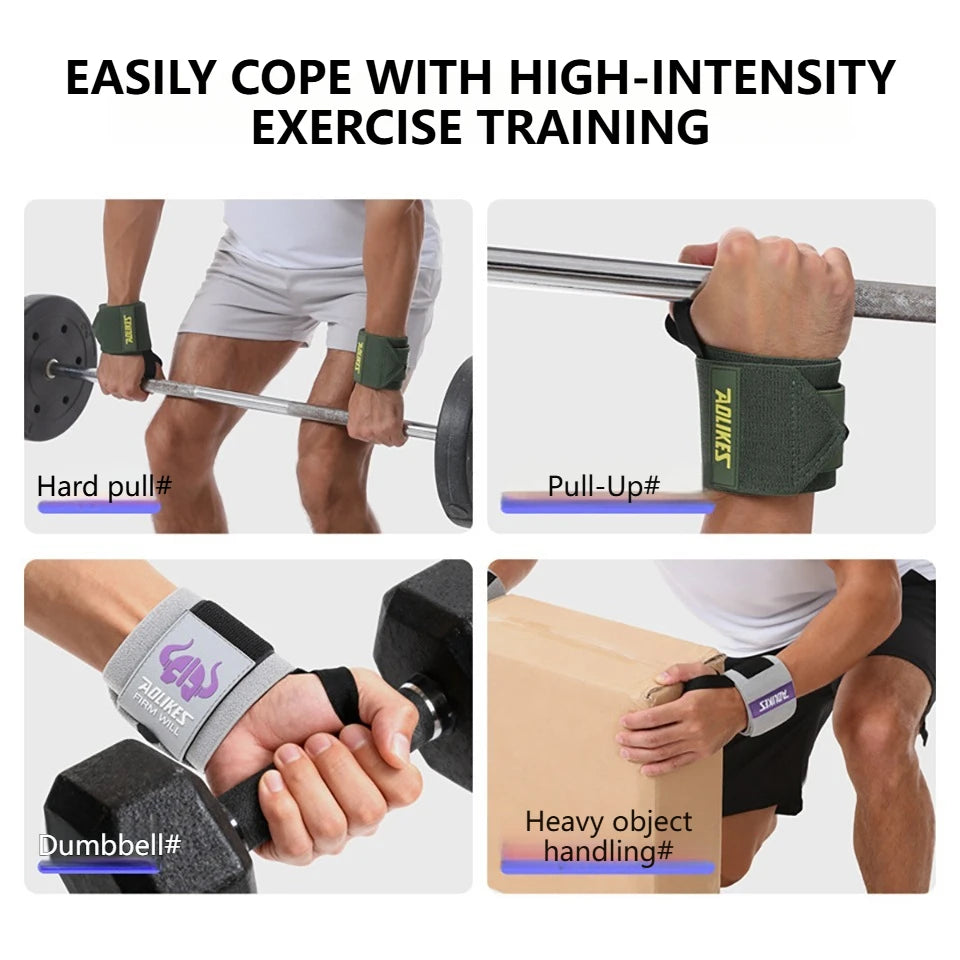 AOLIKES 1 Pair Wrist Support Fitness Wristbands For Protect Wrist During GYM Workouts Ideal for Intense Bench Press Deadlift