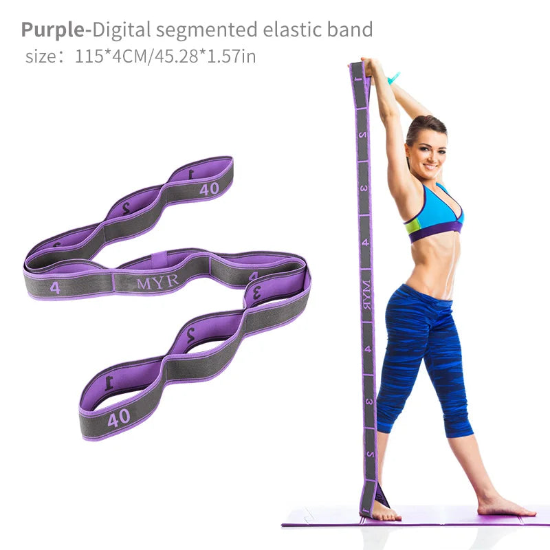 Elastic Yoga Stretching Strap with Loops, Stretch Strap for Ballet, Leg, Body, Stretch Band for Yoga, Dance, Pilates, Gymnastics