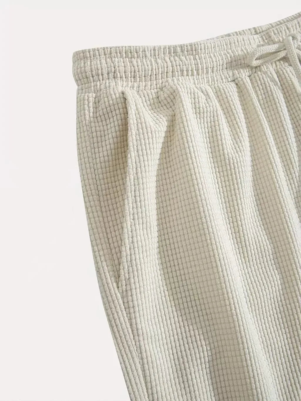 2026 Summer Men's Waffle Texture Casual Sports Beach Shorts Quick Dry Trendy Breathable Bermuda Shorts Streetwear  ﻿