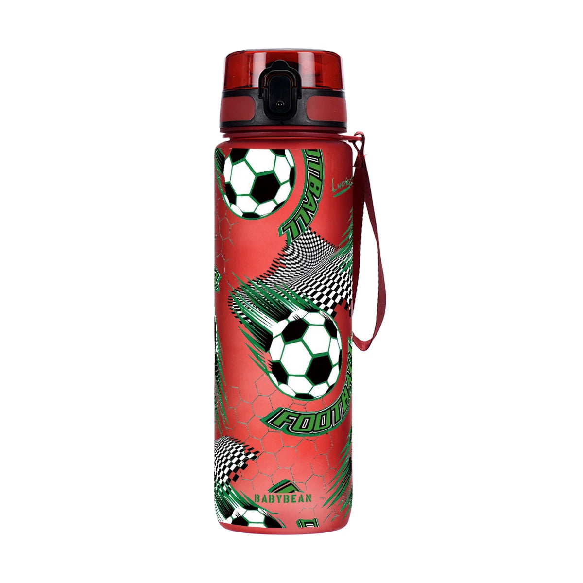 750ml Football Pattern Kids Water Bottle Leak Proof Flip Lid Portable Sports Drink Cup For Boys Outdoor Sport
