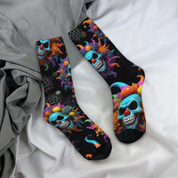 Funny Gothic Clown Skull Print Men's Socks Breathable and Skin-friendly Socks Novel Funny Harajuku Style Street Fashion Socks