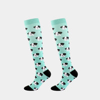 2 Pairs Funny Halloween Unisex Sports Compression Leg Socks Elastic Support Socks for Festival Daily Wear