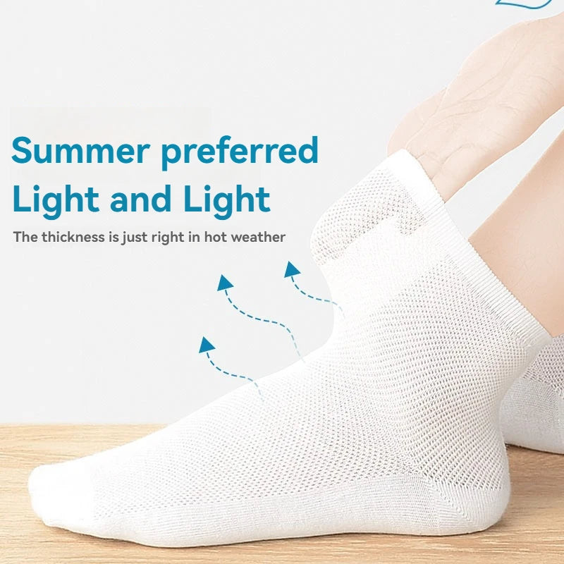 Children's Pure Cotton Mesh Boneless Summer Thin Ankle Socks OEKO-TEX Certified Safe for Kids Boys and Girls for School and Home