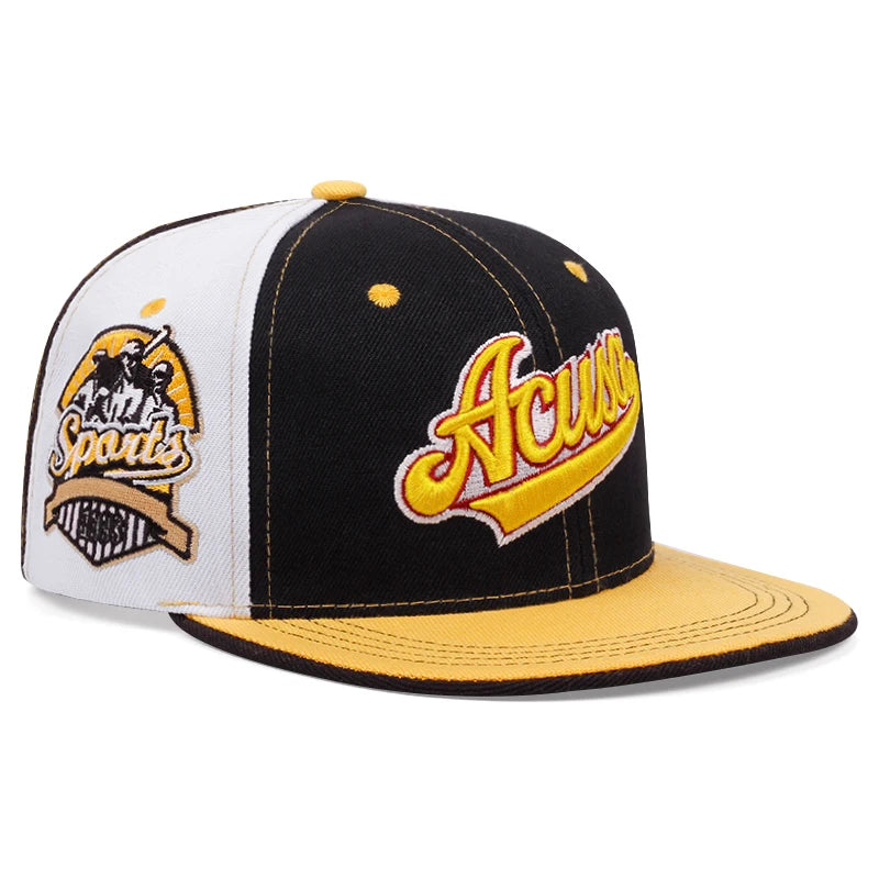 2025 New ACUSA Color blocked Flat brimmed Hat Men's Trendy Baseball Hat Hip Hop Hat Women's Outdoor Sports Leisure Sunshade Hat