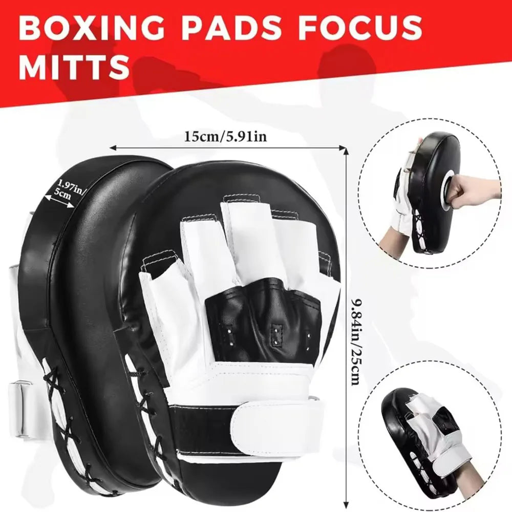 New 2pc Curved Boxing Bag Boxing Equipment Focus Punching Bags For Taekwondo Muay Thai Karate Adults Kids PU Training Paws Pads
