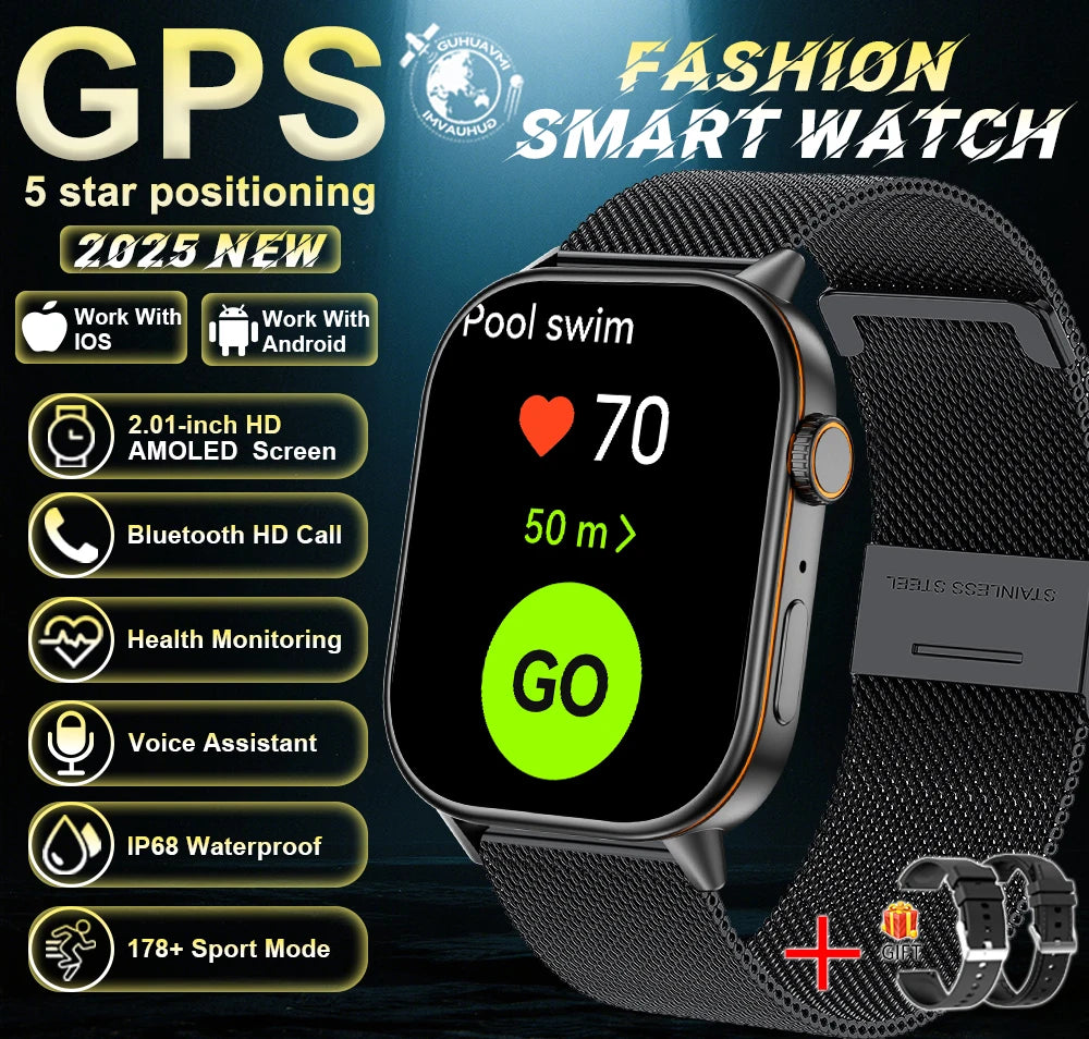 New For Android iOS Outdoor GPS SmartWatch Men 2.01