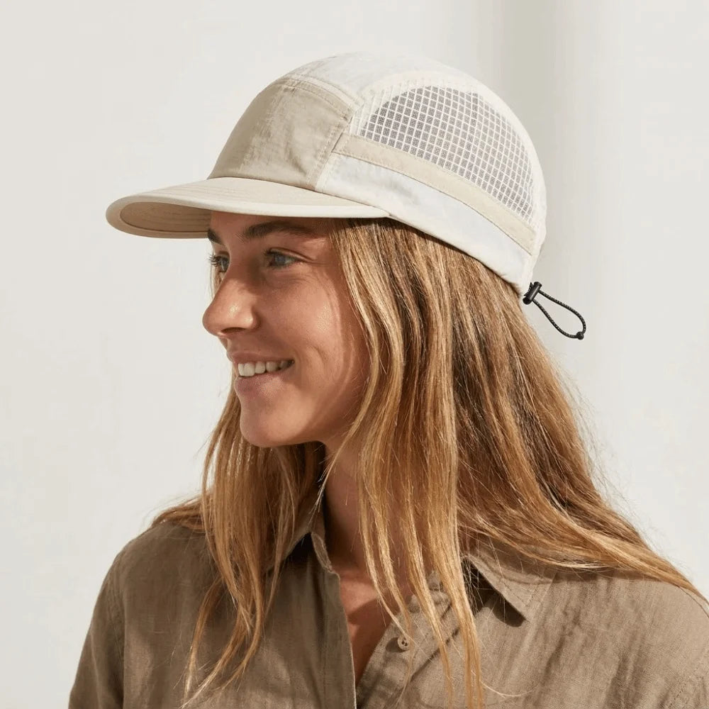 Color-Blocked Quick-drying Baseball Cap Retro 5-panel Soft Brim Breathable Peaked Cap Adjustable Lightweight Mesh Running Caps