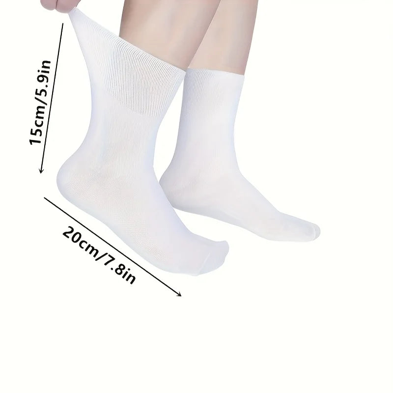 6 Pairs of Socks for Men and Women, Without Elastic Waistband, Comfortable Wide Cotton Diabetic Socks