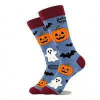 1 Pair of Personality Bat Mid Tube Men's Socks Skull Women's Socks Spider Tide Socks Bloody Hand Halloween Women's Socks
