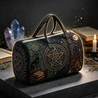 Dark Gothic Black Pentagram Witch Travel Totes Women Men Duffle Bags Outdoor Yoga Gym Storage Bags Halloween Travel Bag