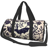 Halloween Bat Flower Sports Gym Duffel Bag for Men Women Weekender Travel Workout Training Handbag Water Resistant