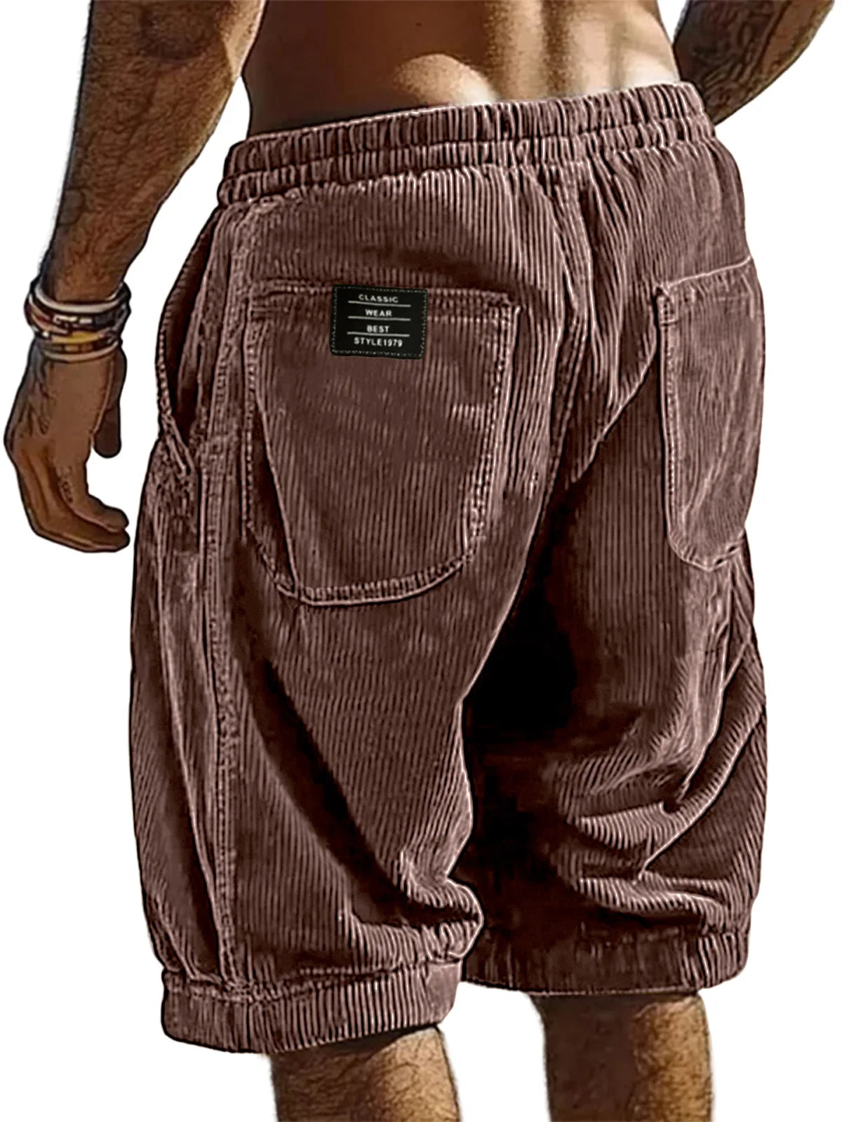 2026 New Men's Retro Corduroy Casual Shorts Men Fashion Solid Sweatpants Harajuku Corduroy Short Pants New Men Clothing Roupas