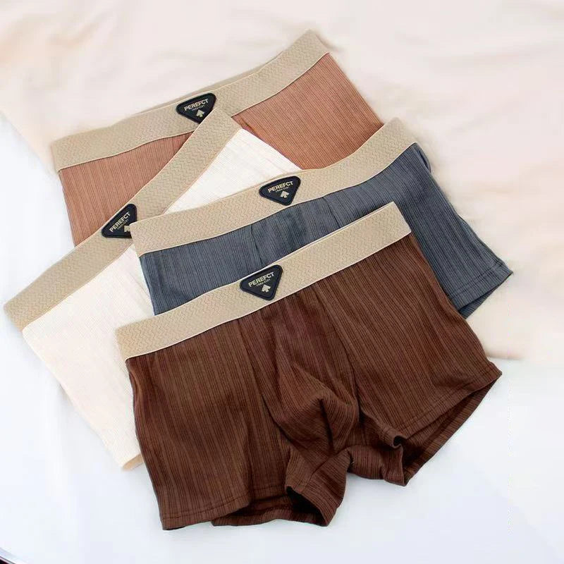 1/4pcs Pack Men Panties Cotton Underwear High Stretch Boxer Shorts Fashionable Sexy Men Underpant Plus Size L-4XL Breathable Men