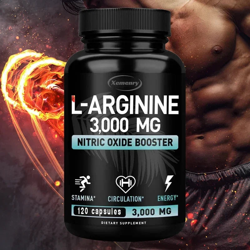 L-Arginine - Strengthen Muscles, Improve Blood Circulation, and Boost Energy, Endurance and Athletic Performance