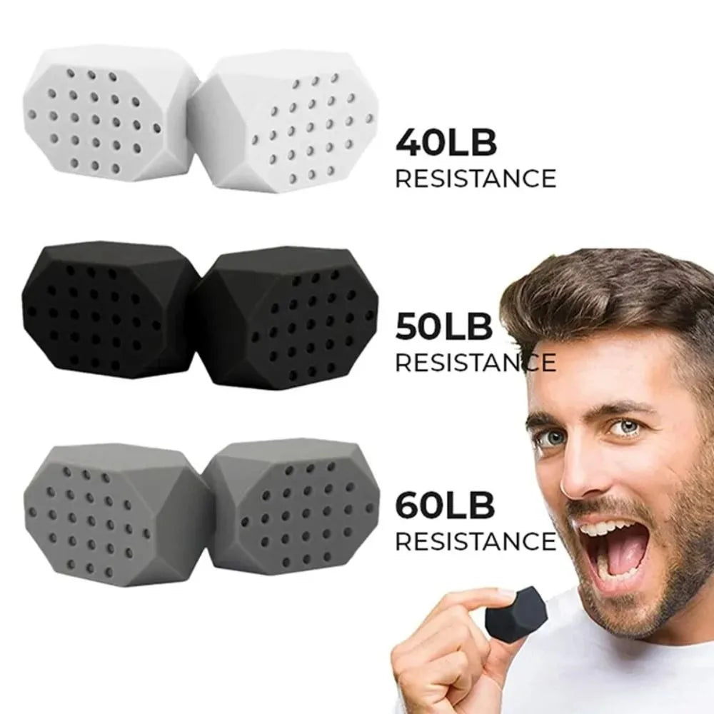 40/50/60Lbs Jaw Exerciser Facial Chew Bite Muscle Portable Redefine Jawline Trainer Face Fitness Ball Facial Trainer