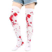 Good-looking Halloween Bleeding Socks Black Solid Color Cartoon Bat Sock Holiday Costume Party Skull Stockings Cool Girls' Style