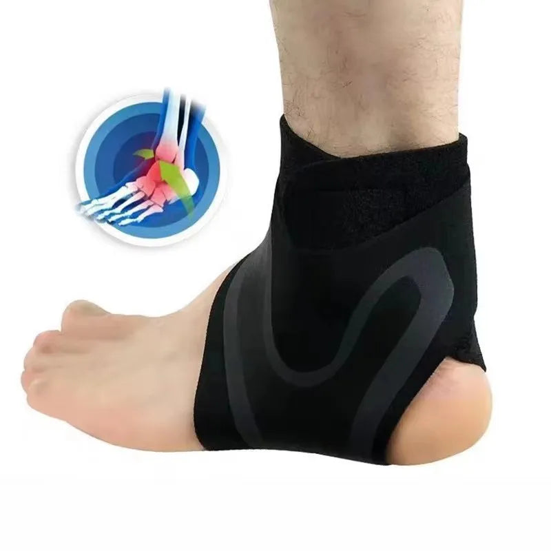 2PC Adjustable Ankle Support Pad Ankle Sleeve Pressure Anti-Spinning Elastic Breathable Support Fitness Sports Safety Prevention