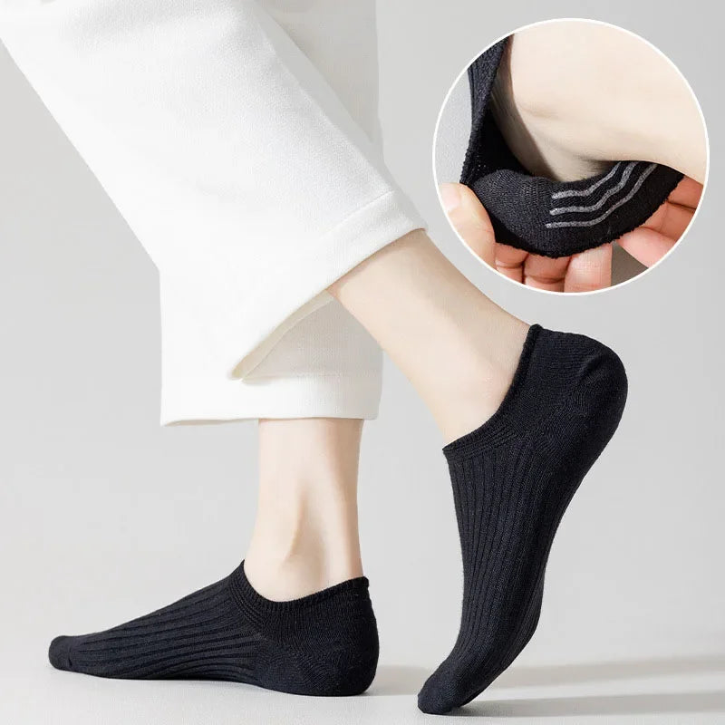 10 Pairs Women's Boat Sock Thin No Show Socks Non-Slip Solid Socks Slippers Simple Breathable Comfortable Casual Ankle Sox