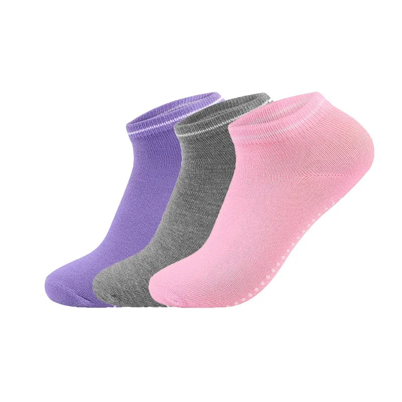 3Pairs/Lot Yoga Socks for Women Non-Slip Grips Straps Bandage Cotton Sock Pilates Pure Barre Ballet Dance Barefoot Workout