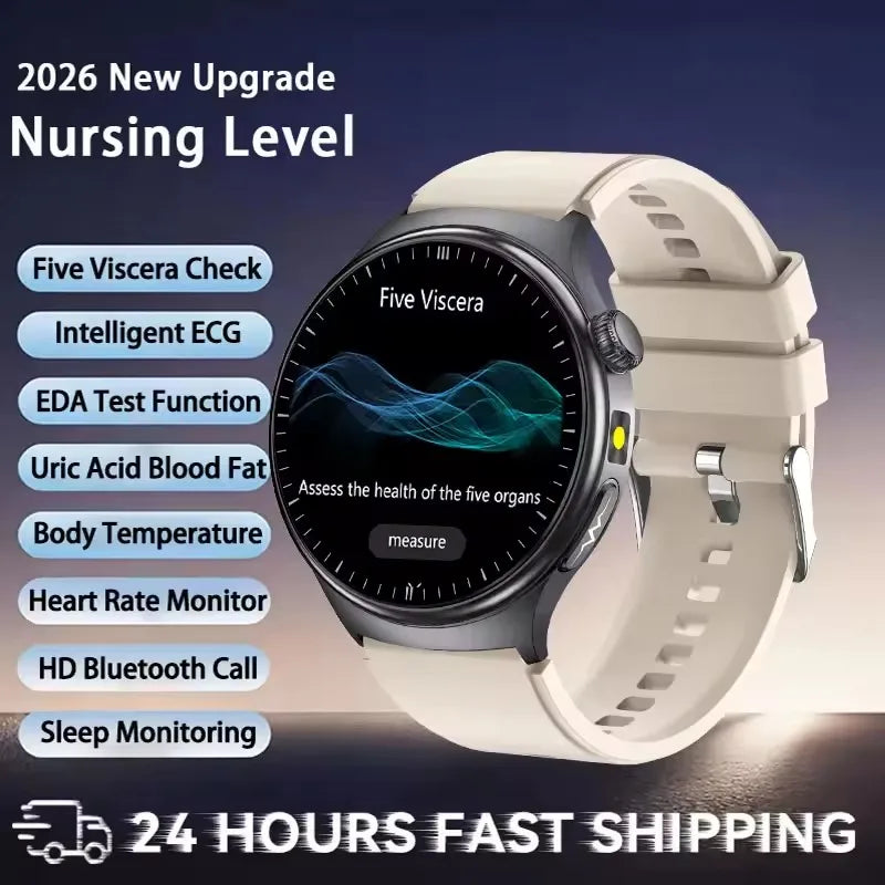 2026 New Accurate Diagnosis ECG Smart Watch Body Fat Blood oxygen BP Health Sport HD AMOLED Screen call Smart watch Men Women