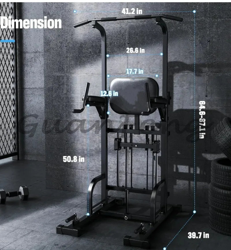 450LBS Power Tower Pull‑Up Dip Station, Stable Pull‑Up Bar, Home Gym Multifunctional Equipment for Full‑Body Strength Training