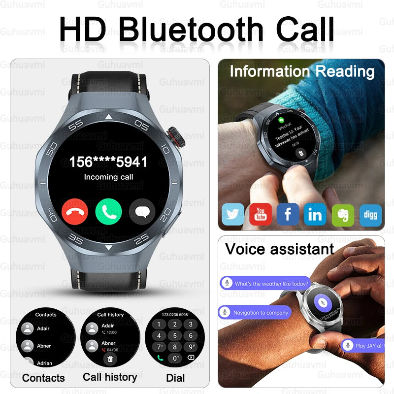 New Watch 6 Pro SmartWatch Built-in GPS Bluetooth Call Heart Rate 3ATM Waterproof  1.53
