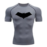 Bat Print Men's Compression T-Shirt Quick Dry Gym Workout Top | Summer Fitness Rashguard for Running & MMA ZY0037