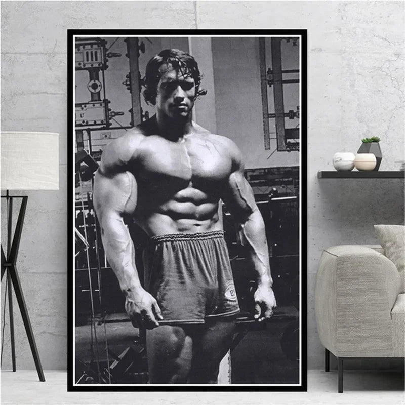 Modern Classic Wall Art Arnold Schwarzenegger Bodybuilding Fitness Oil Painting Posters Prints Home Bedroom Living Room Decor