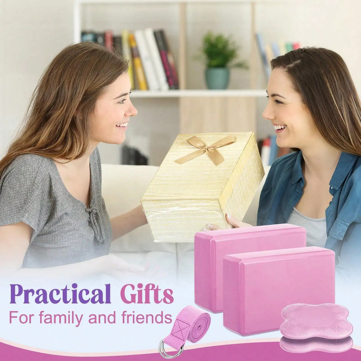Yoga Brick Set - 2/5/12 Pieces Foam Pilates Yoga Bricks for Yoga Pilates Meditation Stability Balance Deeper Stretching