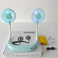 Hands Free Portable Neck Fan Rechargeable Mini USB Personal Fan Battery Operated with 3 Level Air Flow for Sports Travel Outdoor