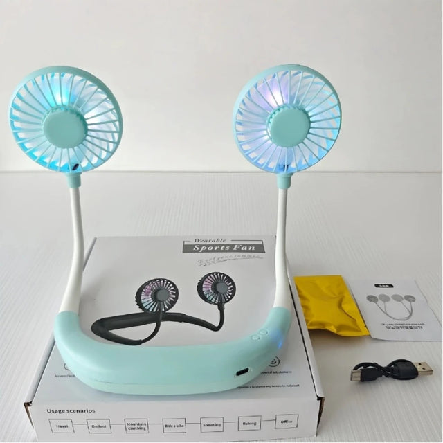 Hands Free Portable Neck Fan Rechargeable Mini USB Personal Fan Battery Operated with 3 Level Air Flow for Sports Travel Outdoor