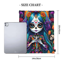 Custom Day of the Dead Gift Skeleton Girl Halloween Drawstring Bag for Shopping Yoga Backpacks Men Women  Sports Gym Sackpack