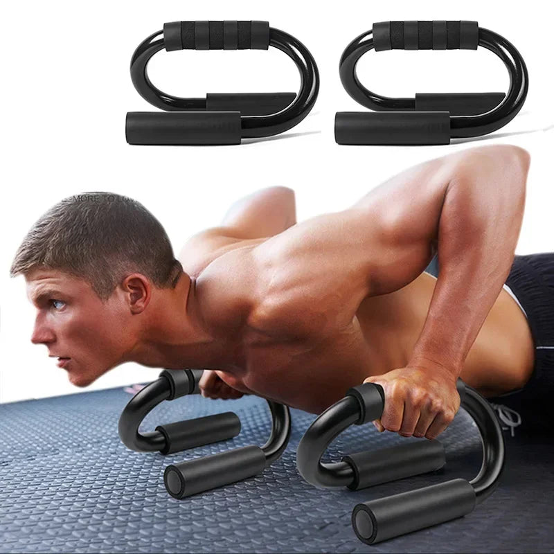 S Shape Push-up Handles No-Slip Foam Handle Push Up Stand Aluminium Alloy Exercise Board Home Fitness Chest Training Equipment