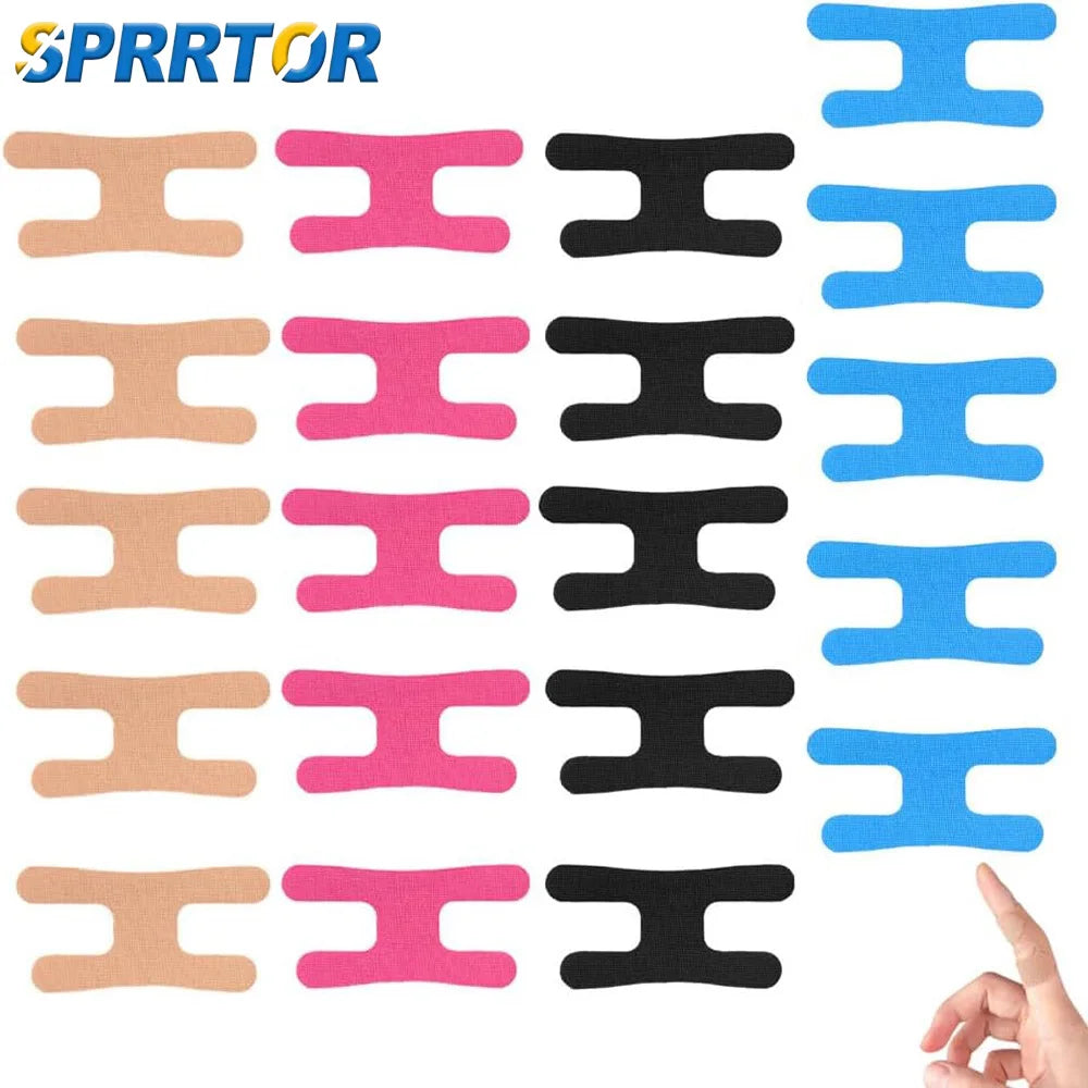 10/20/30PCS Precut Thumb Support Tape, Self Adhesive Elastic Kinesiology Patches, Finger Toe Bandage Strap for Outdoor Sports