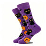 1 Pair of Personality Bat Mid Tube Men's Socks Skull Women's Socks Spider Tide Socks Bloody Hand Halloween Women's Socks