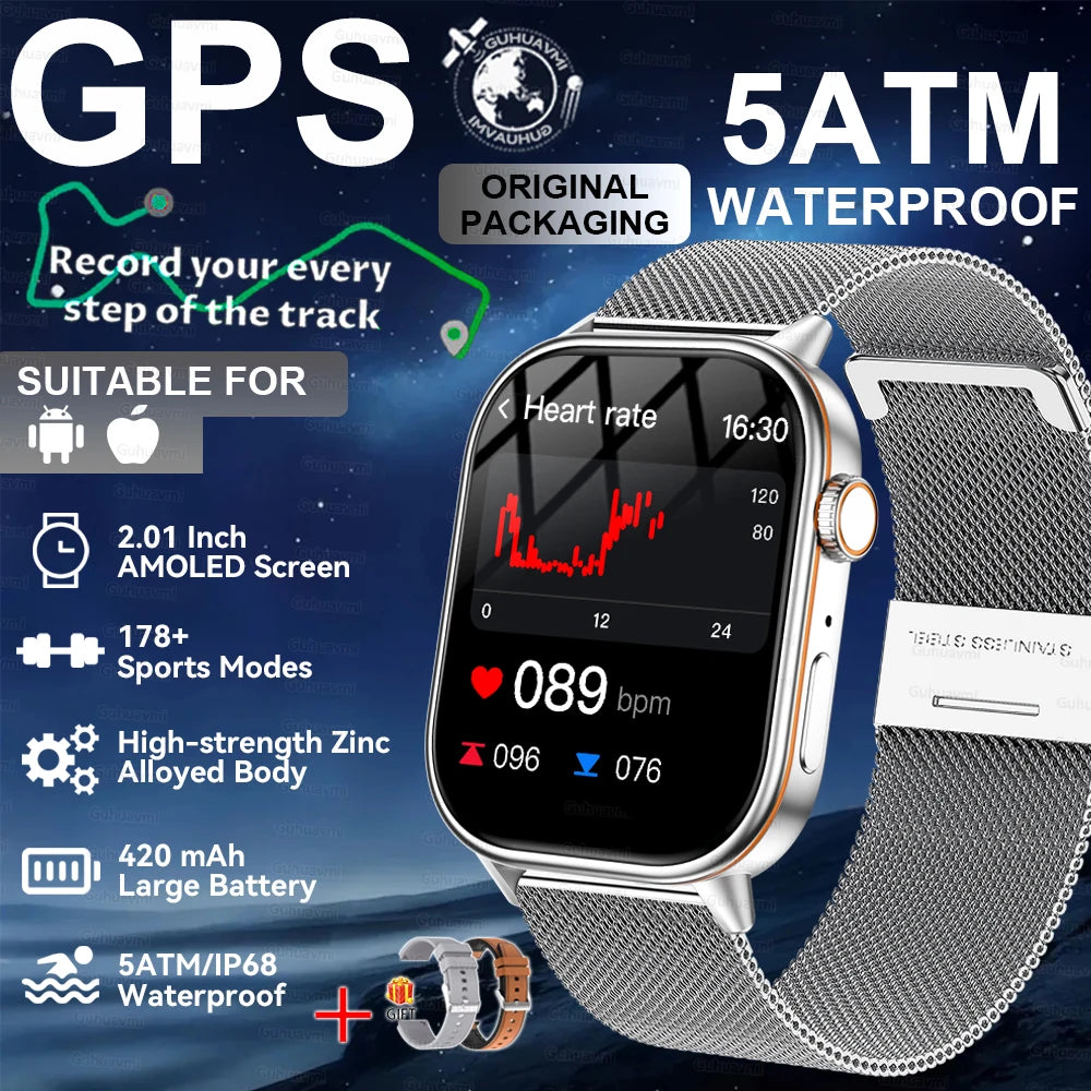 2026New Military Dual-band GPS Smart Watch Compass IP68K Waterproof Bluetooth Call Heart rate Sports Smart Watch For IOS Andriod