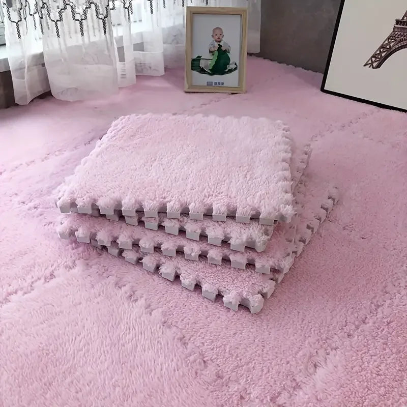 Plush Foam Interlocking Yoga Mat Tiles Thick Non-Slip Exercise Floor Cushioned Puzzle Mat for Home Gym Pilates Fitness Tatami