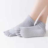 Hot Sale Women Anti-slip Yoga Socks Fingers Fitness Pilates Socks Gym Five Toe Sport Socks Cotton Colourful Elastic Winter