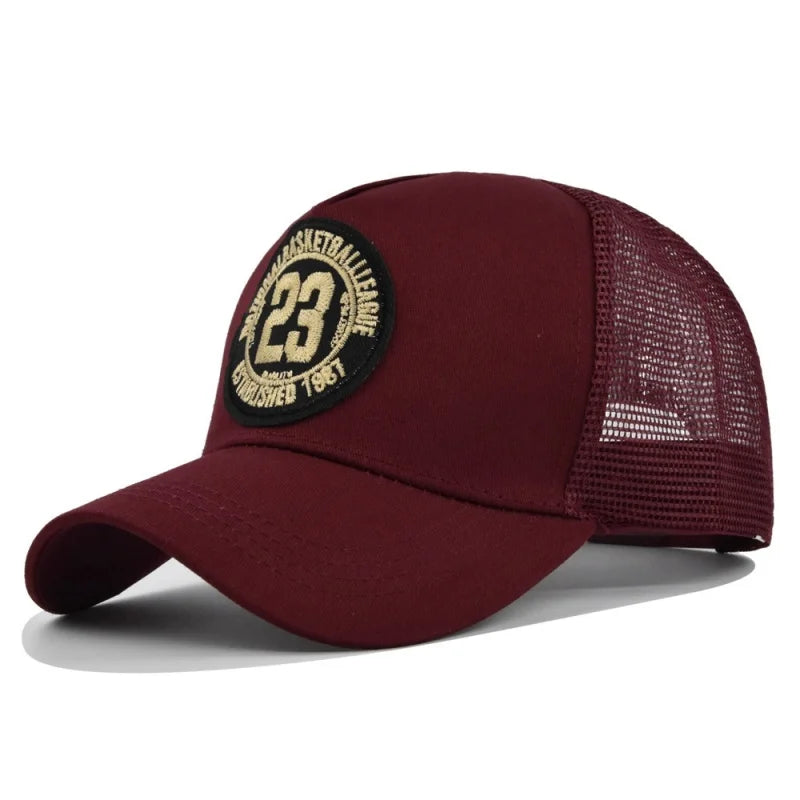 Summer Mesh Personality Sticker Embroidery Baseball Cap for Men Women Trucker Mesh Hat Outdoor Sports Running hat
