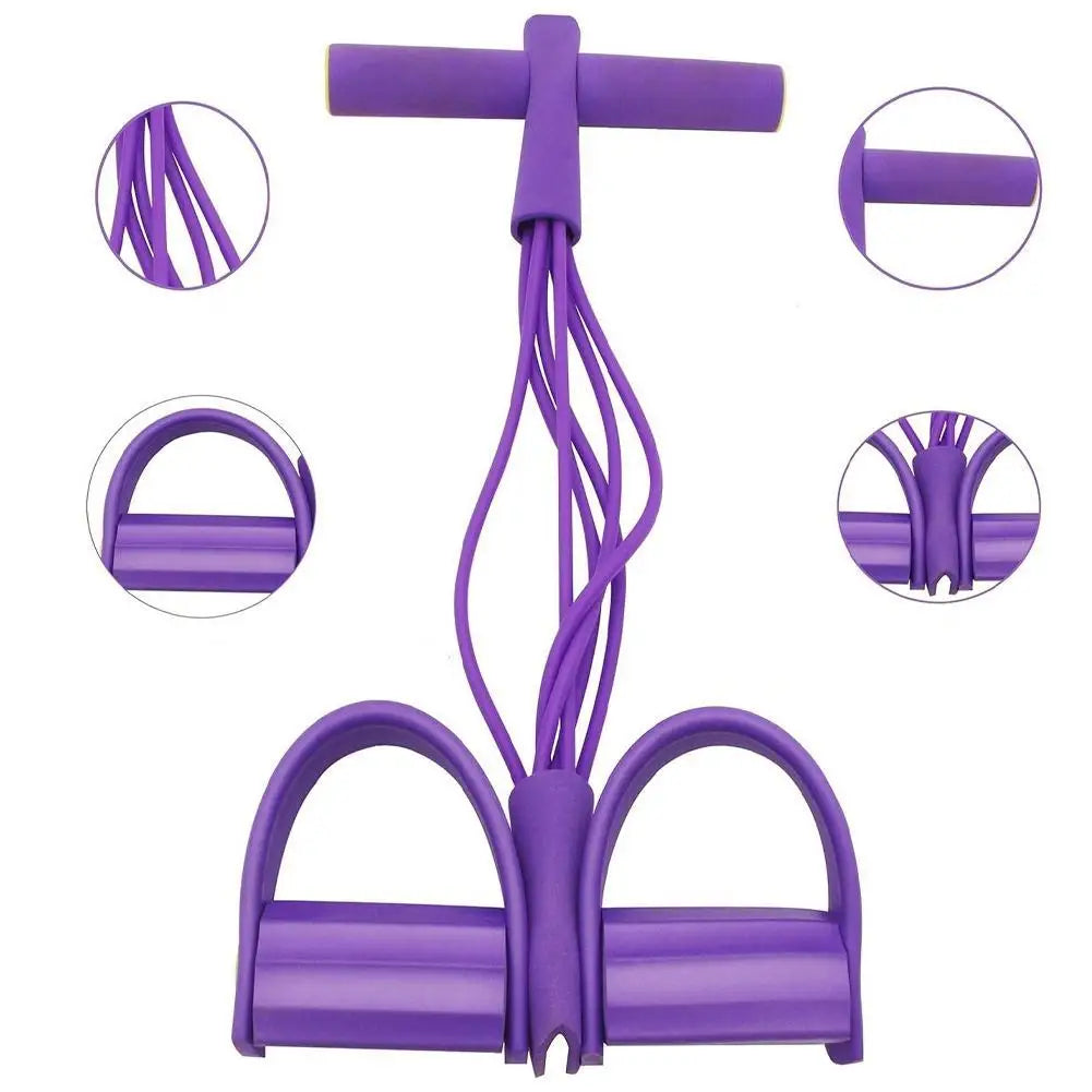 6-Tube Resistance Band Multi Function Tension Rope Fitness Bands 6-Tube Elastic Yoga Pedal Puller For Sports Exercises At Gym