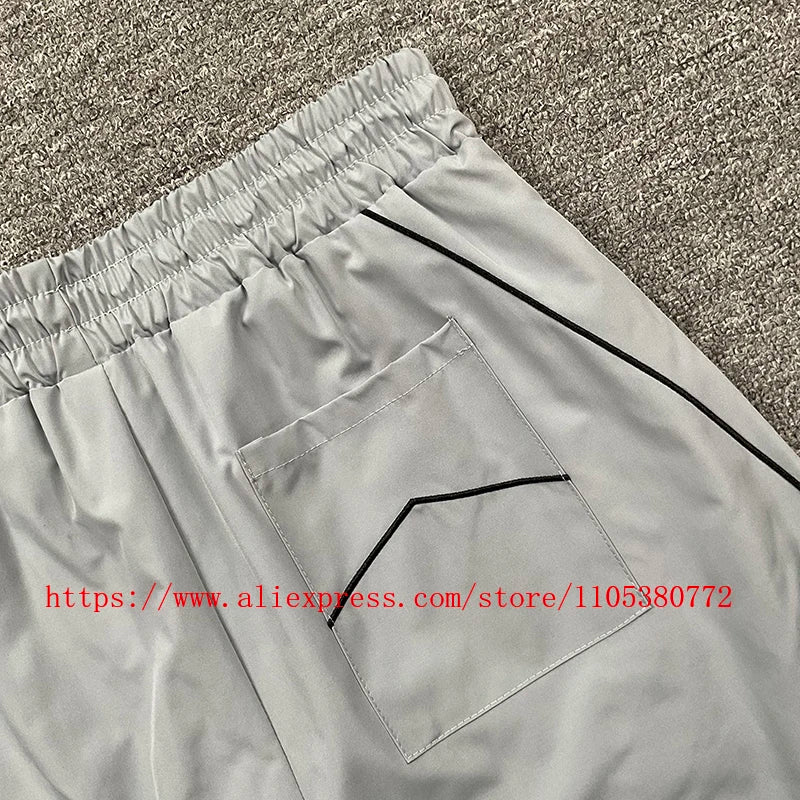 2026 Latest Style Men's Rhude Print Casual Shorts Loose Fit Nylon Drawstring High Quality Beach Sports Shorts Quick Delivery