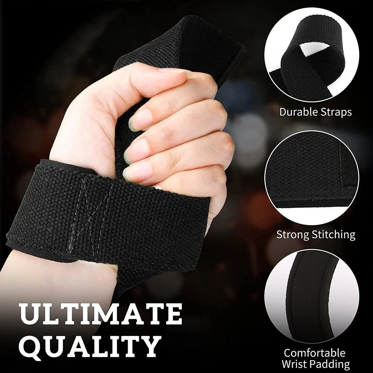 Weightlifting Straps 1 Pair Lifting Wrist Anti-Slip Gym Strength Training Strap Deadlifts Crossfit Hand Grips Wrist Support