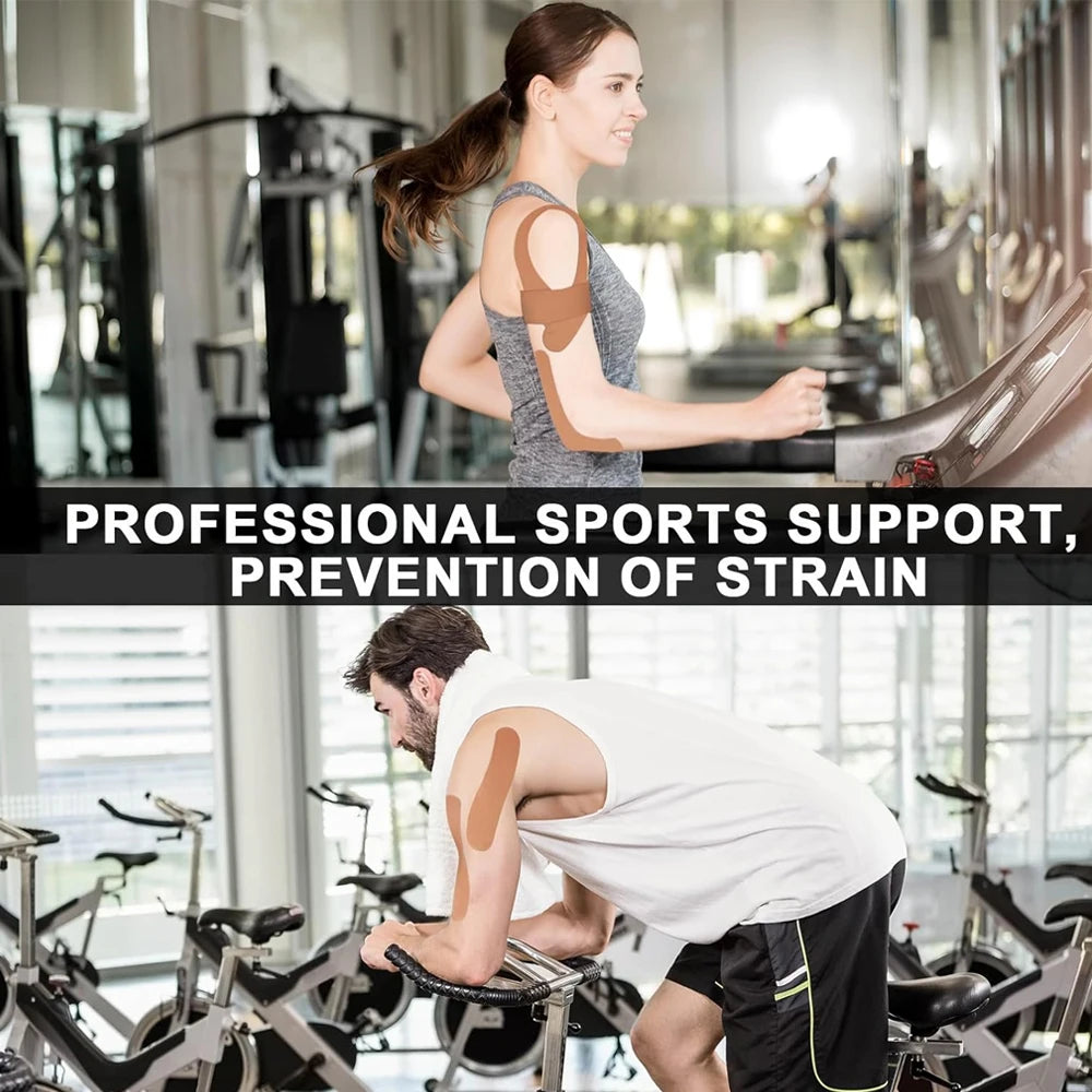 10PC Precut Kinesiology Tape Strips Athletic Tape,Kinetic Tape,Elastic Muscle Tape,Sports Tape,Knee Tape for Exercise,Daily Use