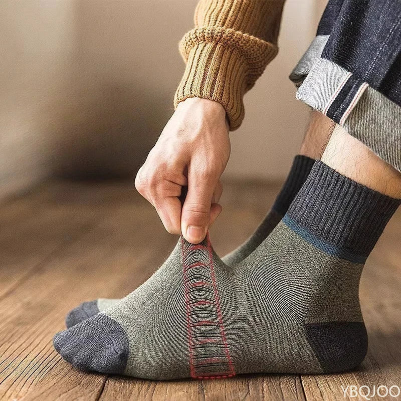 7 pairs of socks for men midsole autumn winter thick warm odor proof sports long socks versatile casual socks